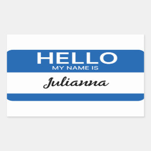 Blue Hello My Name is Employee or Event Name tag