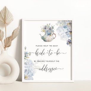 Blue help the busy bride Address an envelope Poster