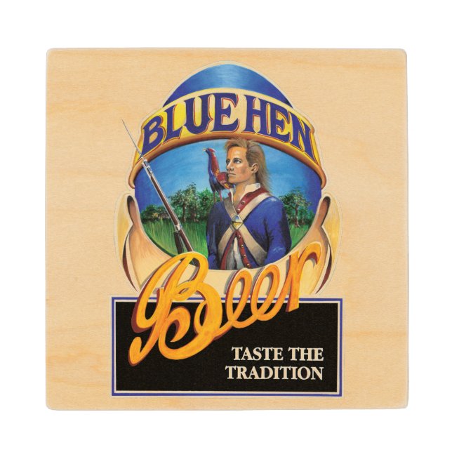 Blue Hen Beer Wood Coaster (Front)