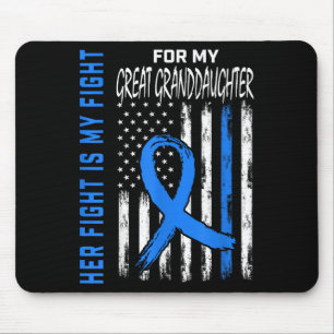 Blue Her Fight Diabetes Awareness Shirt Great Gran Mouse Mat