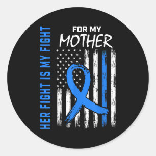 Blue Her Fight Is My Fight Diabetes Awareness Shir Classic Round Sticker