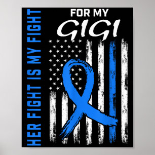 Blue Her Fight Is My Fight Diabetes Awareness Shir Poster