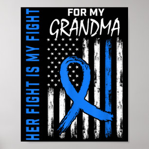 Blue Her Fight Is My Fight Diabetes Awareness Shir Poster