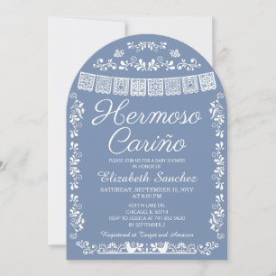 Blue Hermoso Cariño Baby Shower Arch Invitation