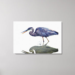 Blue heron art canvas print