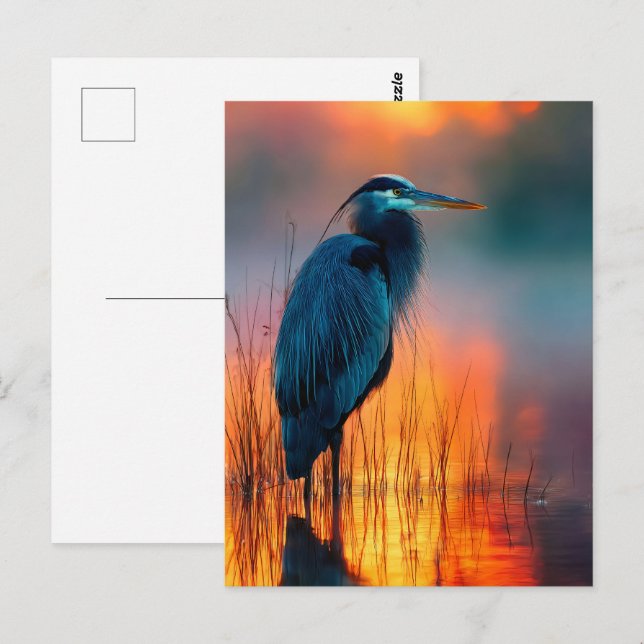 Blue Heron at Sunrise Postcard (Front/Back)