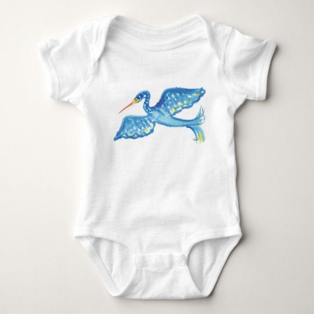 Blue Heron Baby Bodysuit (Front)