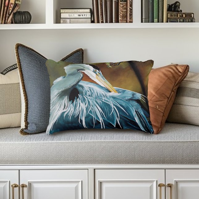 Blue Heron Bird Decorative Cushion (Creator Uploaded)