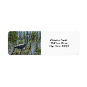 Blue Heron Bird Photo Personalise Return Address