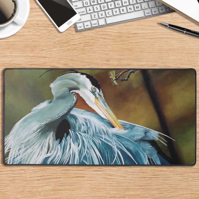 Blue Heron Blue Desk Mat (Creator Uploaded)