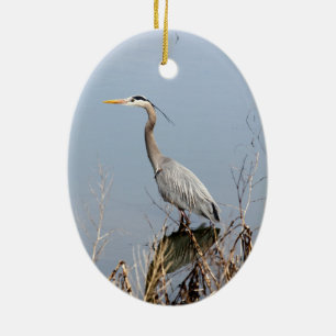 Blue Heron Ceramic Tree Decoration