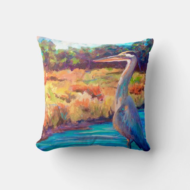 Blue Heron Cushion (Front)