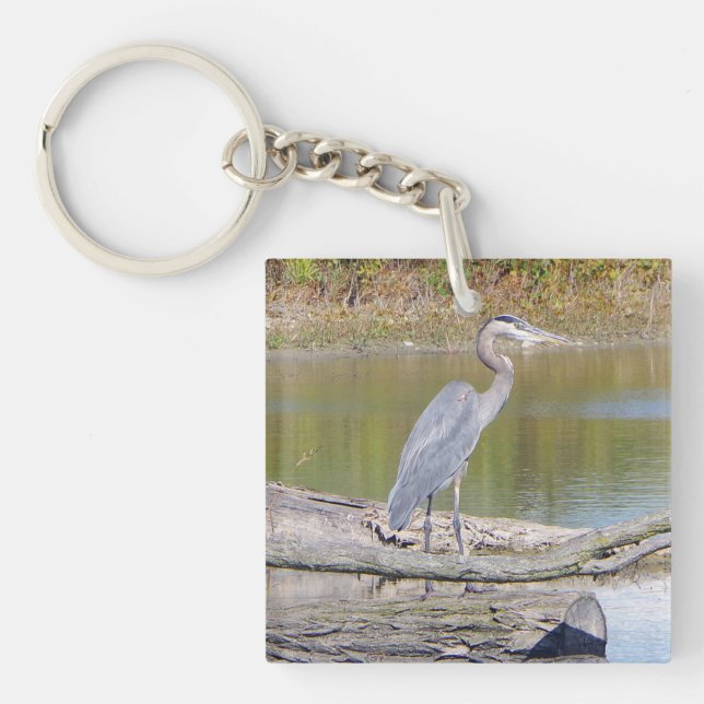 Blue Heron double sided acrylic key chain (Front)