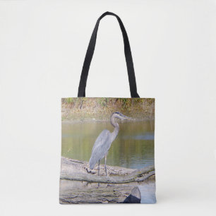Blue Heron double sided all over tote Bag