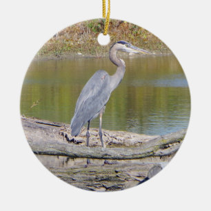 Blue Heron double sided ornament