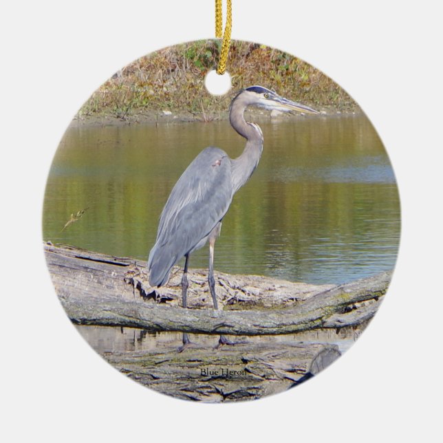 Blue Heron double sided ornament (Front)