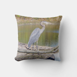 Blue Heron double sided pillow