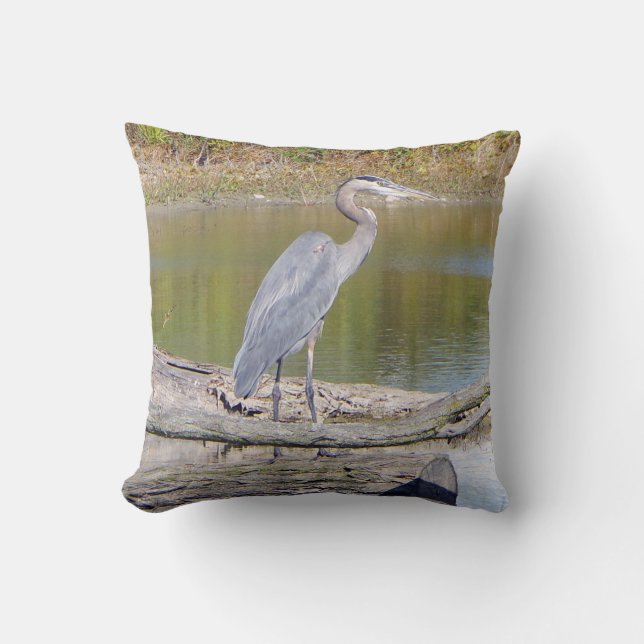 Blue Heron double sided pillow (Front)