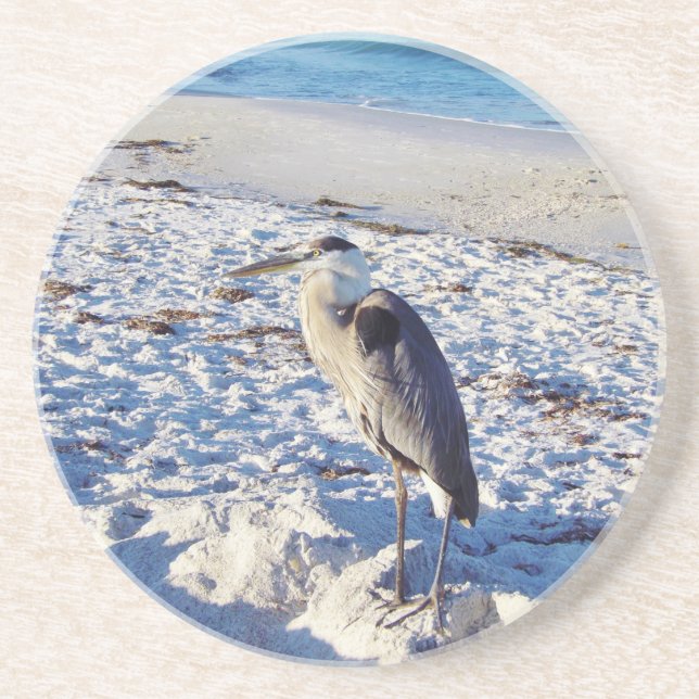 Blue Heron Drink Coaster (Front)