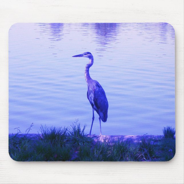 Blue Heron Egret Mouse Mat (Front)