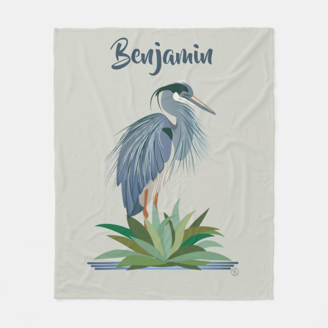 Blue Heron Fleece Blanket (Front)
