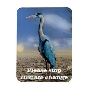 Blue heron in a drought magnet