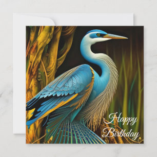 Blue Heron in Reeds  Happy Birthday