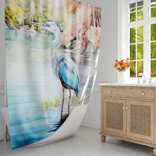 Blue Heron In The Swamp Shower Curtain