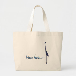 blue heron large tote bag