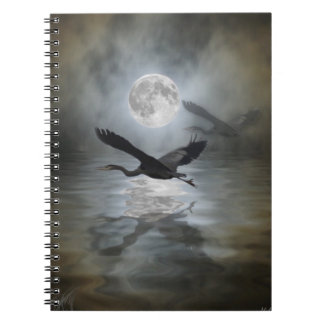 Blue Heron Moon Wild Animal  Notebook
