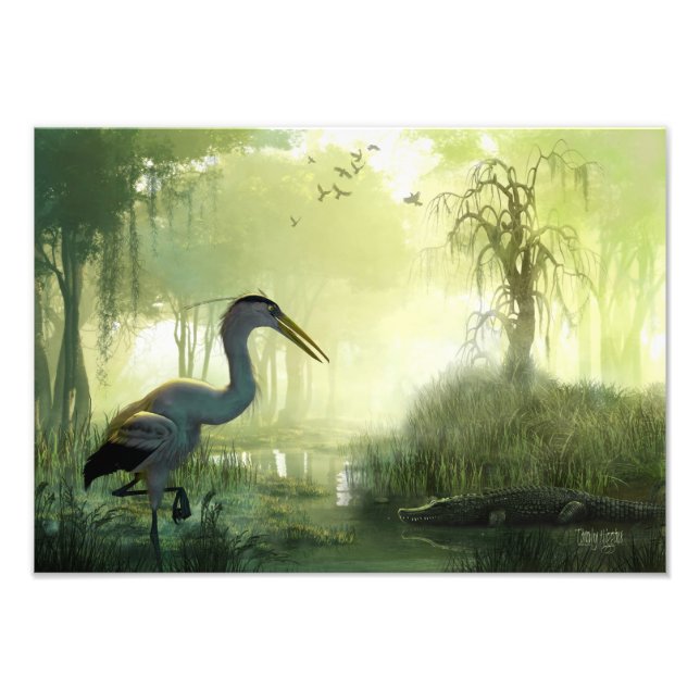 Blue Heron Morning Photo Print (Front)