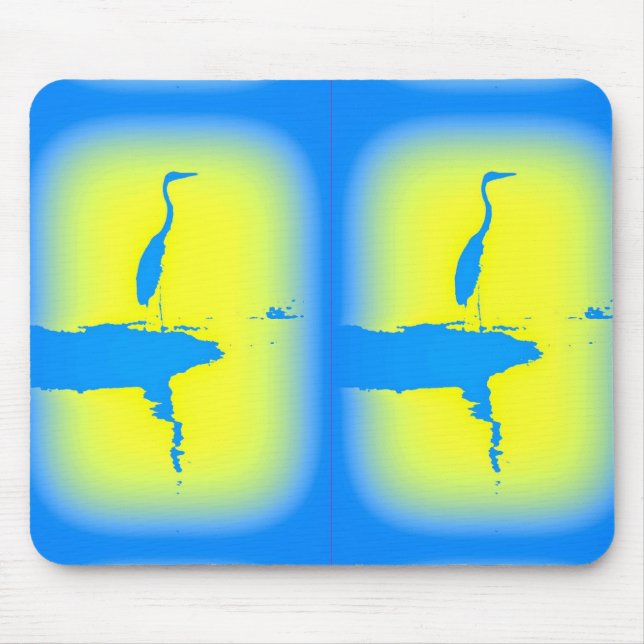 blue heron mouse mat (Front)