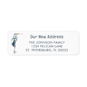 Blue Heron Moving Announcement Return Address