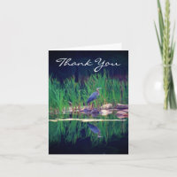 Blue Heron Nature Art Thank You Card