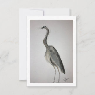 Blue Heron Note Card with envelope - Original Art