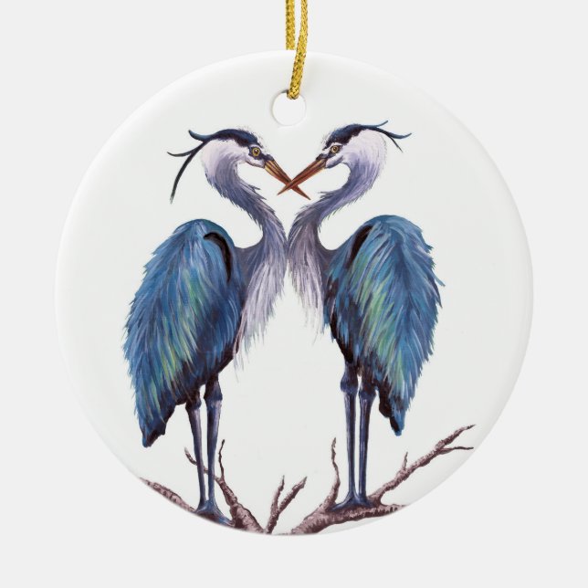 Blue Heron Ornament (Front)