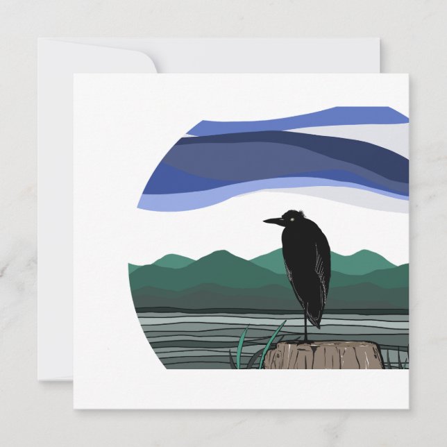 Blue heron - Pacific Northwest  Holiday Card (Front)
