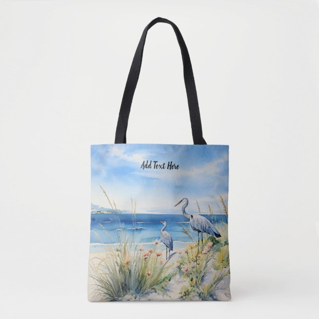 Blue Heron Personalised  Tote Bag (Front)