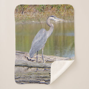 Blue Heron sherpa blanket