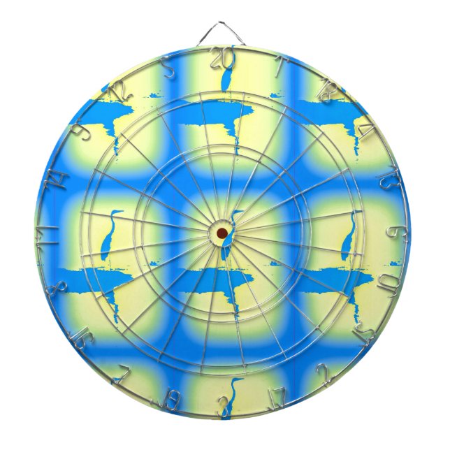 blue heron sunrise dartboard (Front)