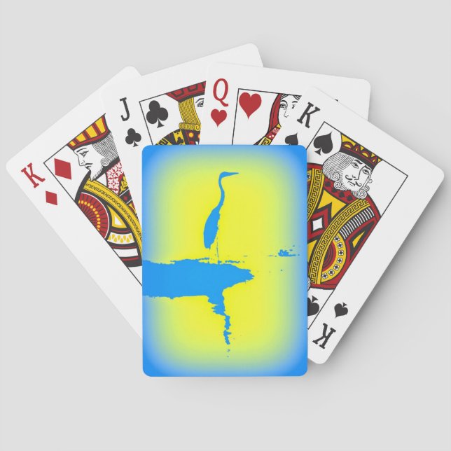 blue heron sunrise playing cards (Back)