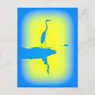 blue heron sunrise postcard