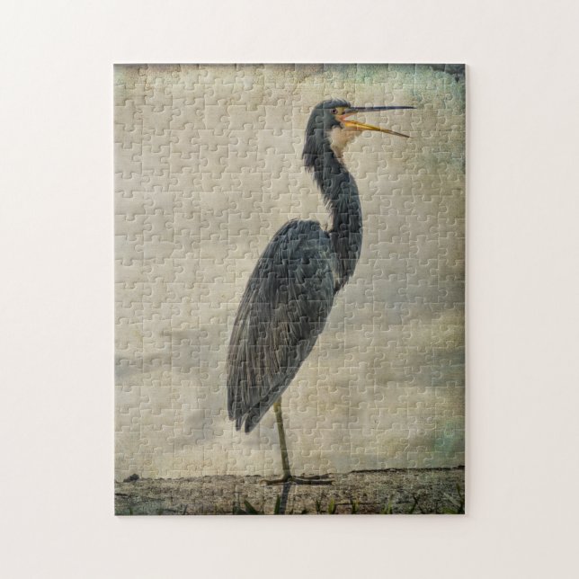 BLUE HERON TEXTURED JIGSAW PUZZLE (Vertical)