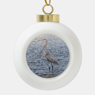 Blue Heron water ball or snowflake ornament