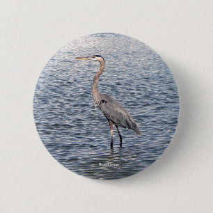 Blue Heron water button