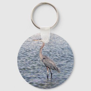 Blue Heron water key chain
