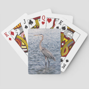 Blue Heron water playing cards