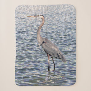 Blue Heron water sherpa blanket