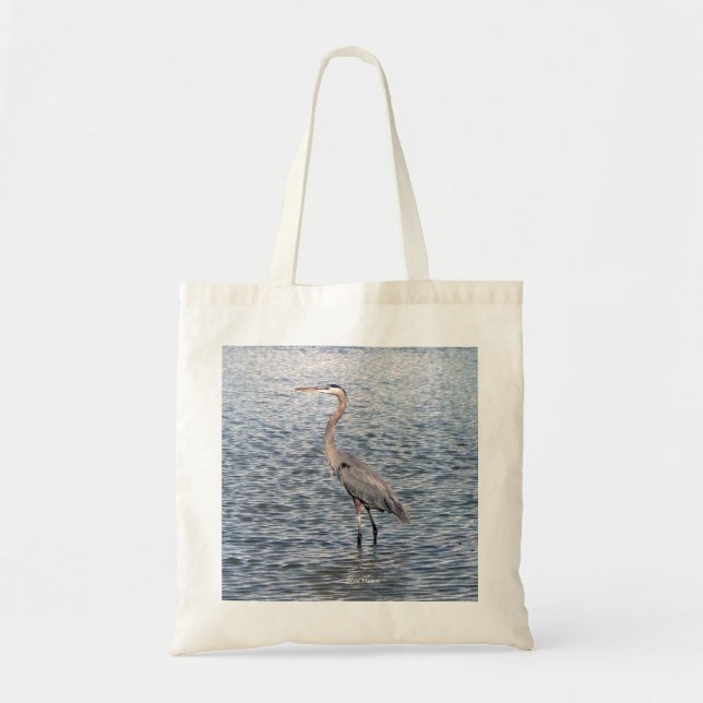 Blue Heron water tote bag (Front)