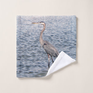 Blue Heron water towel set